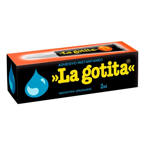 La Gotita Adhesivo Instantáneo 2ml Pegamento Súper Fuerte Color Negro