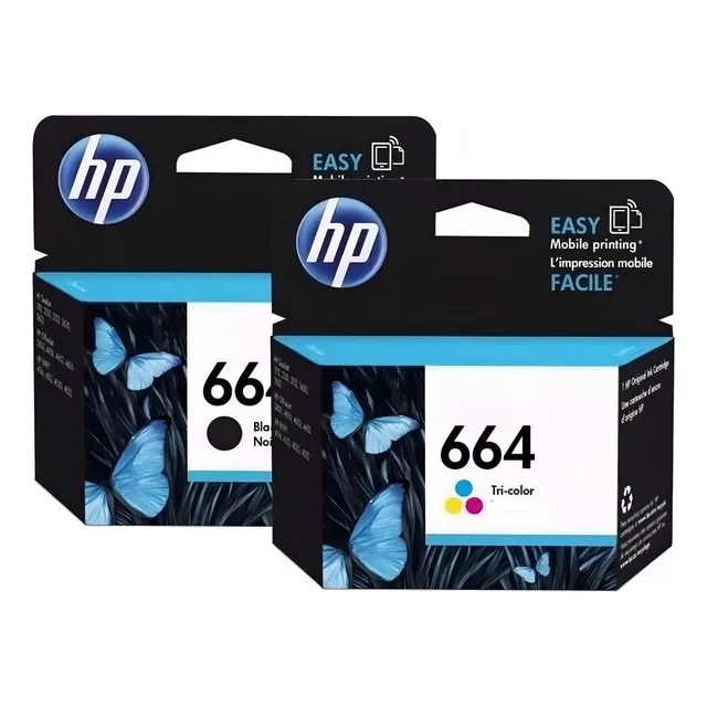 Kit 2 Cartuchos Tinta Hp 664 1 color F6v28al 1 Negro F6v29al