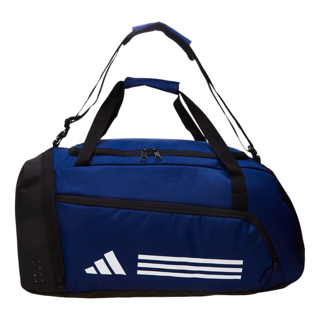 Mala Duffel Média Essentials Três Listras adidas Cor Azul / Dark Blue / White Mala Duffel Média Essentials Três Listras adidas Cor Azul / Dark Blue / White