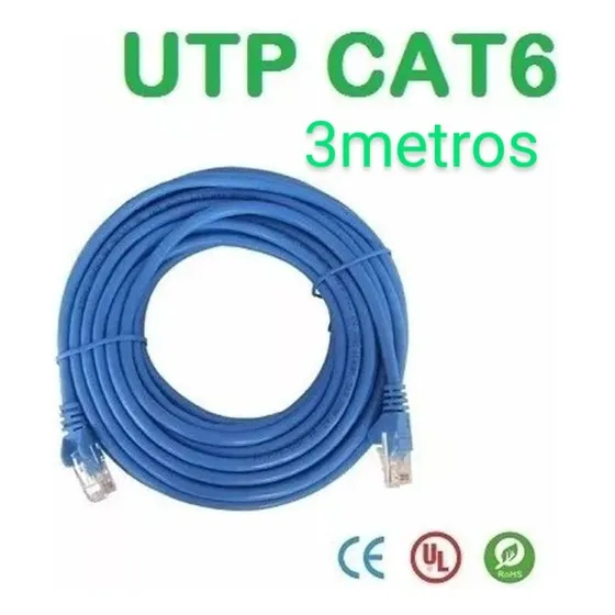 Patch Cord Cat6 100%cobre 10gbps 3 Metros Fibra Starlink