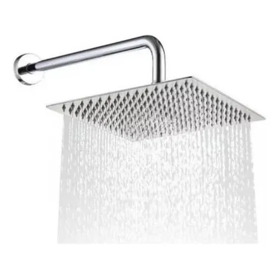 Ducha Regadera Cuadrada Plana Grande Moderna Fija