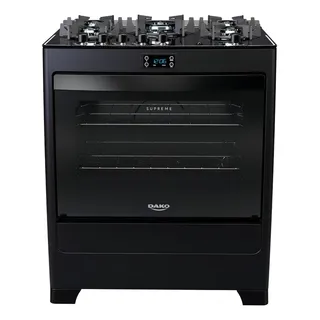Fogão De Chão Dako Supreme Black Glass A Gås/elétrico 5 Bocas Preto 127/220v Porta Com Visor Com Forno De 100 L Fogão De Chão Dako Supreme Black Glass A Gås/elétrico 5 Bocas Preto 127/220v Porta Com Visor Com Forno De 100 L