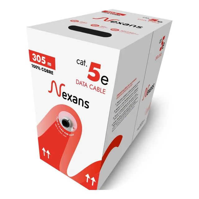 Bobina De Cable Utp Cmx Nexans Interior Cat5 Gris 305 Mt