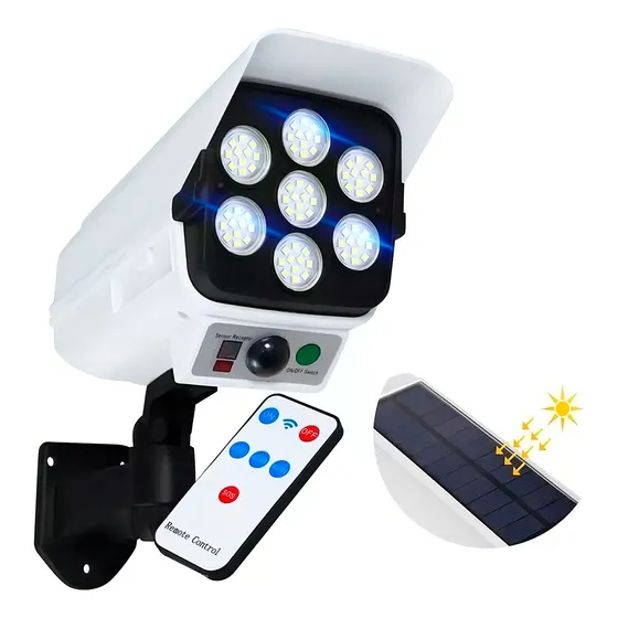 Lampara Solar Recargable Tipo Cámara C/sensor Movimiento Color Blanco