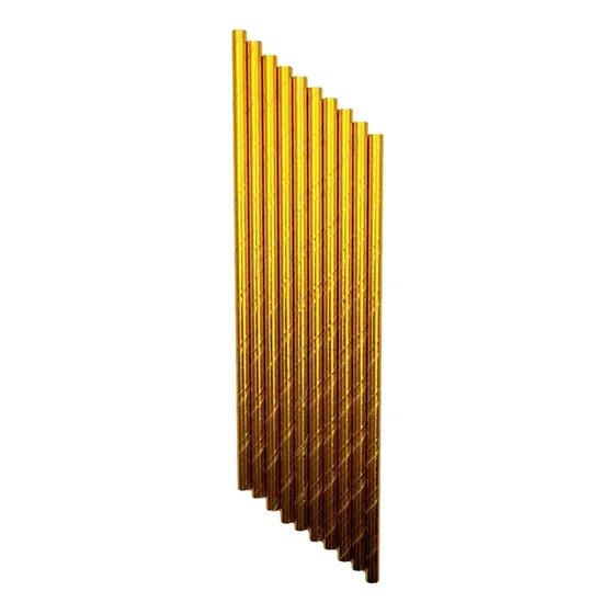 Sorbetes Polipapel Dorado Metalizado X20u Cotillón Color Dorado Oscuro