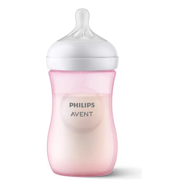 Biberón Avent Natural Response Antigoteo Color 9oz 1m+ Color Rosa