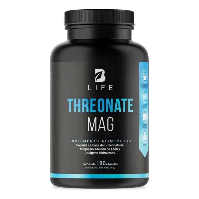L-treonato De Magnesio De 180 Capsulas. L Threonate B Life