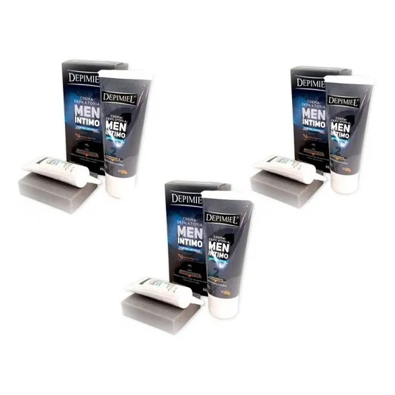 Kit Crema Depilatoria Hombres Partes Intimas Depimiel Men X3