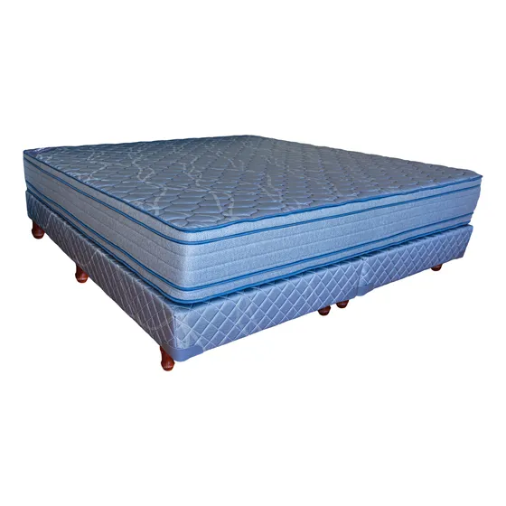 Sommier King Size 2x2 Y Colchón Alta Densidad Firm Pro Gris