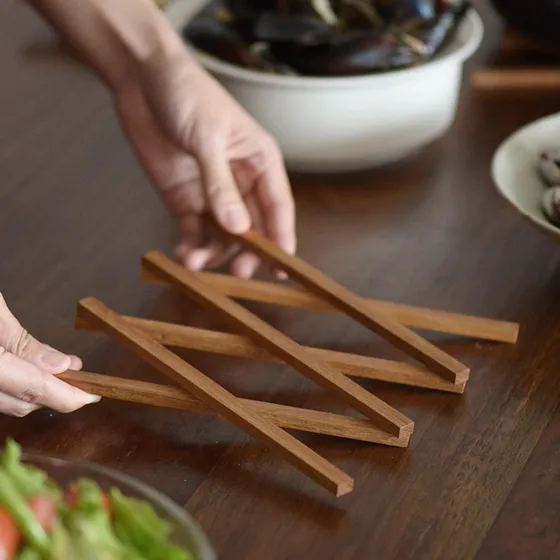 Ilame Soporte Creativo Madera Para Olla Ajustabl Resistente