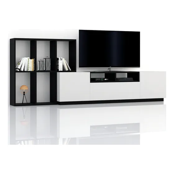 Modular - Centro De Entretenimientos - Mesa Lcd Led - Living Color Negro