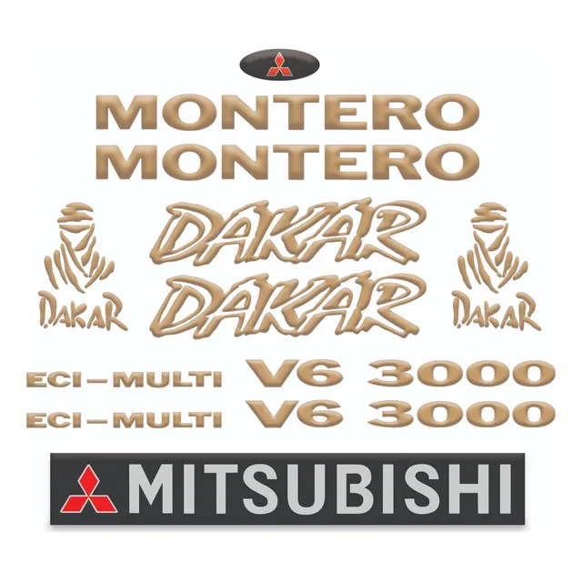 Kit Completo Calcomanias Y Emblemas Mitsubishi Montero Dakar