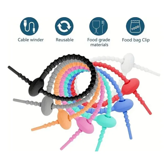 Organizador De Cables Genérico Silicona X10
