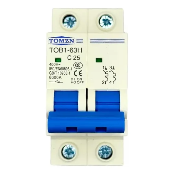 Interruptor Termomagnetico Ac Riel Din 2 Polos 120/220 Volts