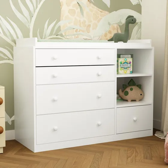 Cómoda Cambiadora Para Bebé 5 Cajones 2 Estantes