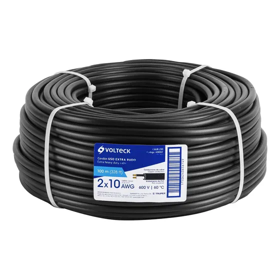 Cable Uso Extra Rudo 2 X 10 Awg En Rollo De 100 M, 40002