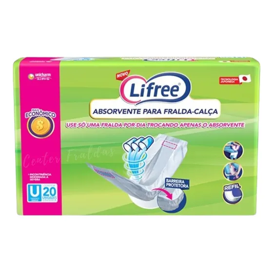 Absorvente Geriátrico Lifree Para Fralda Calça Refil C/20 Un