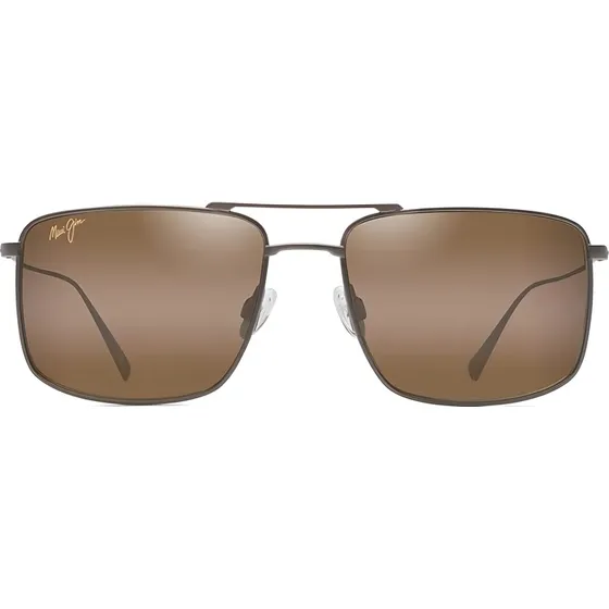 Óculos de sol retangulares Maui Jim Aeko — polarizados, cor: lentes de bronze acetinado sépia/Hcl