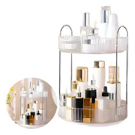 Organizador De Maquiagem Giratório Penteadeira Banheiro Luxo Cristal