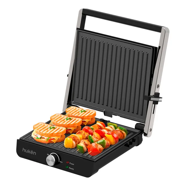 Parrilla Panini Grill+ Xl 2 En 1 Acero 4rebanadas Masterchef