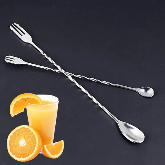 Cuchara Bar Agitador Coctel Para Bebida Mango Largo 12.7 