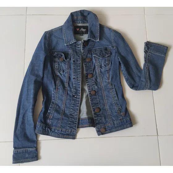 Chaqueta De Jeans, Original Guess, Talla Xs, Usada