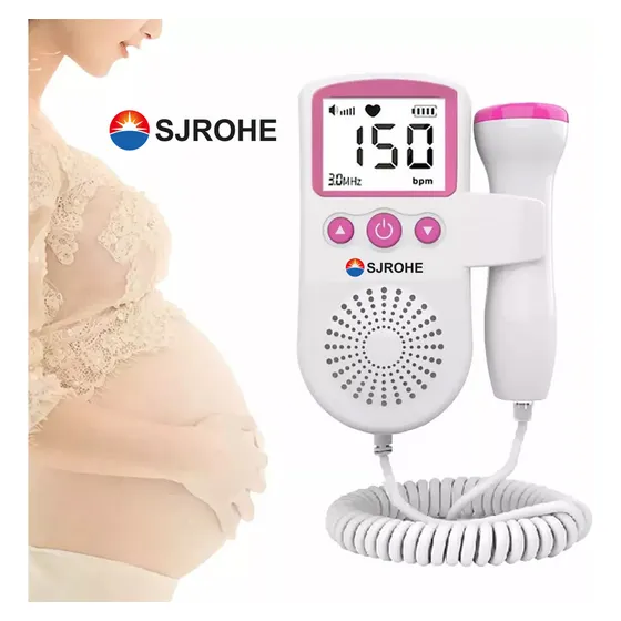 Sjrohe Doppler Fetal Monitor Para Bebe Monitor Para Escuchar Latidos Bebe Doplerd Fetal Color Blanco Y Rosa