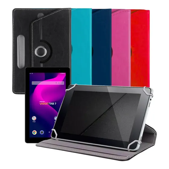 Capa Giratória P/ Tablet Positivo Vision Tab 7 Polegadas Cor Azul-marinho