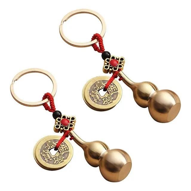 4pcs Llavero Wu Lou Por Suerte Fortuna Longevidad Feng Shui