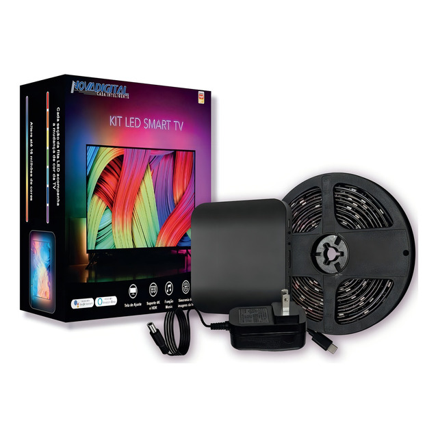 Kit Fita Led Ambilight Wi-fi Novadigital Clw-stv Para Smart Tv De 55 A 65 Polegadas Cor Da... Kit Fita Led Ambilight Wi-fi Novadigital Clw-stv Para Smart Tv De 55 A 65 Polegadas Cor Da...
