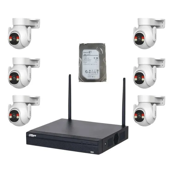 Kit Dahua Nvr1108hs-w-s2-ce+ 6 Cam P5b/5mpx/exterior/dd1tb