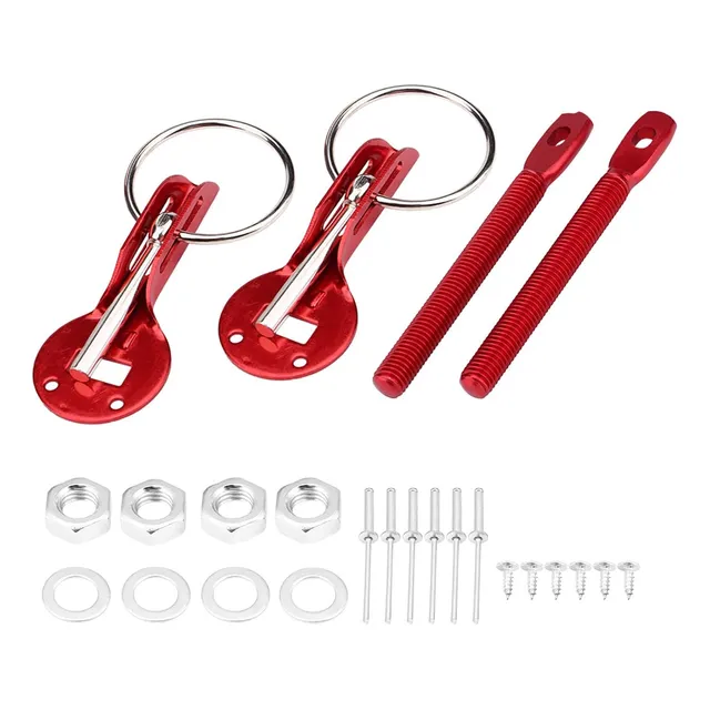 Kit De Ganchos Seguro De Capot Racing Jdm Sparco Rojo