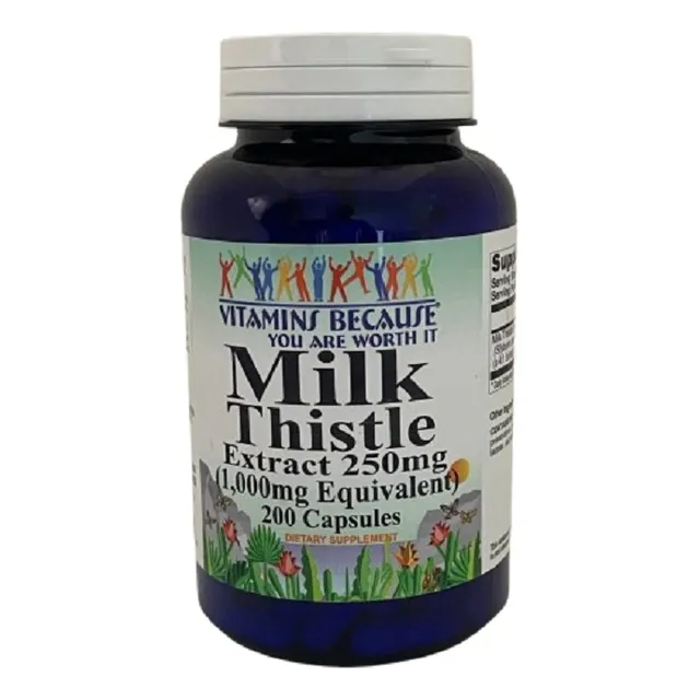 Milk Thistle 250mg - 200 Cap Vitamins Because