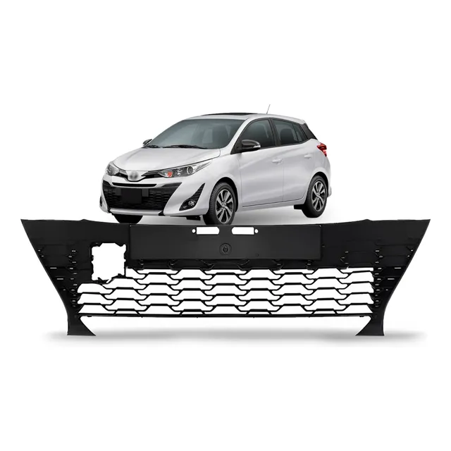 Grade Central Parachoque Diant Para Yaris 2018 A 2023 Preto