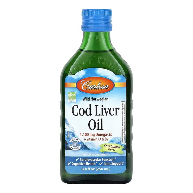 Carlson Labs Aceite De Pescado Vitamina A Y D3 250 Ml Sabor Sensación Frutal
