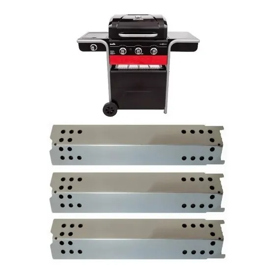 3 Defletores Inox Reposição Char-broil Híbrida Gas2coal 330