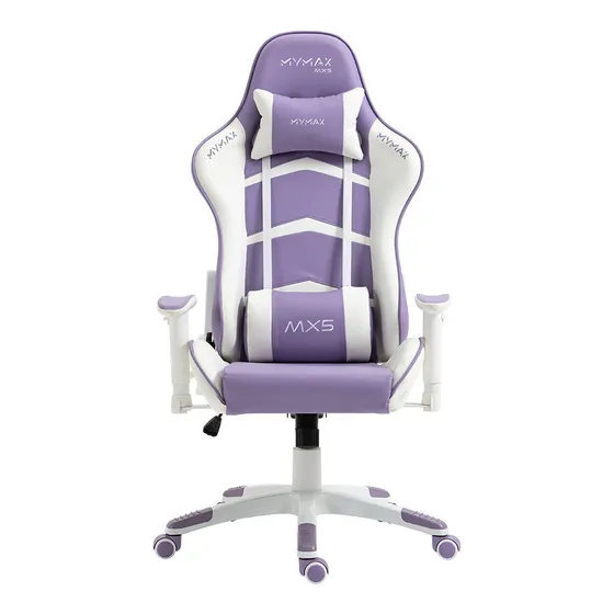 Cadeira Gamer Mx5 Giratória Branco E Roxo - Mymax