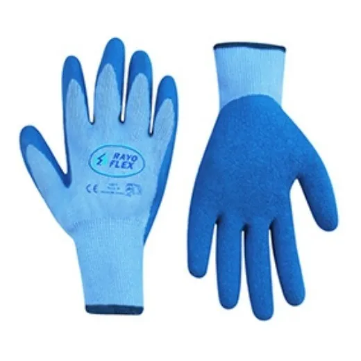 Guante De Tela Con Latex Anti-corte Par Azul Vert