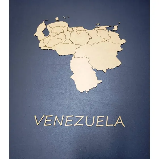 Cuadro Decorativo Mapa Venezuela  Madera Arte Pared 3d