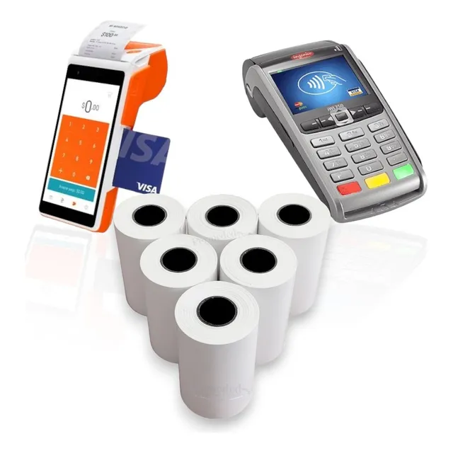 100 Pza Rollo Termico 57x40 Clip Total Y Terminal Bancaria 