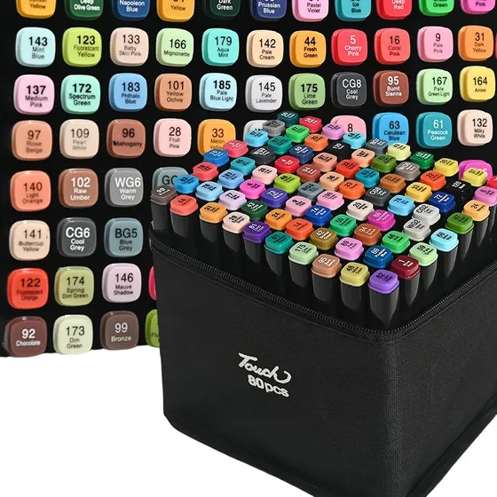Marcadores Doble Punta X80 Dibujo Profesional Plumon Pincel