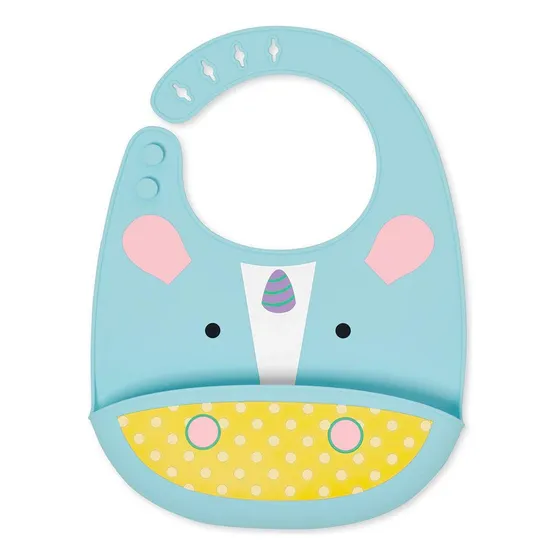 Babador Cata Migalhas De Silicone Zoo Unicórnio Skip Hop Cor Azul-celeste Tamanho Babadores