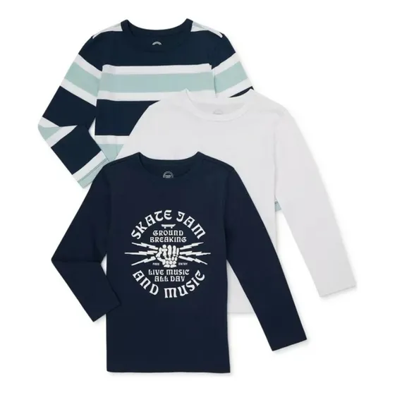 Camisa Wonder Nation Niños Azul/blanco/rayas