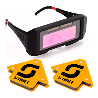 Kit Óculos De Solda Com Escurecimento Automático E Esquadros Kit Óculos De Solda Com Escurecimento Automático E Esquadros