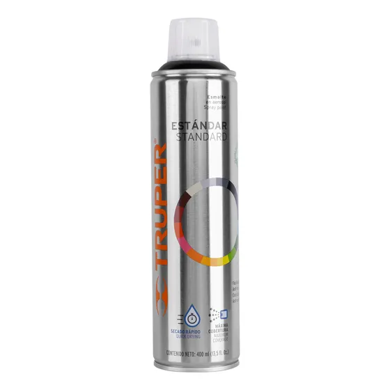 Pintura En Aerosol Negro Brillante 400 Ml 12 Latas Truper 19