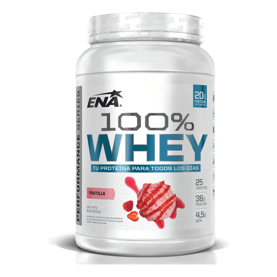 Whey Protein 900g Pura 80% Pack Ena Masa Muscular Crossfit Sabor Frutilla