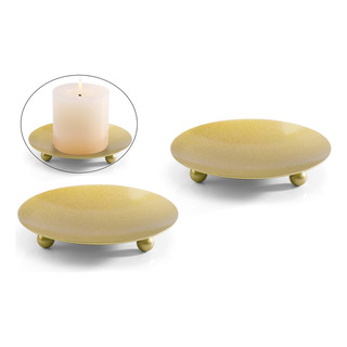 Dorado Soporte De Vela De Placa De Hierro Dorada 2pcs Dorado Soporte De Vela De Placa De Hierro Dorada 2pcs