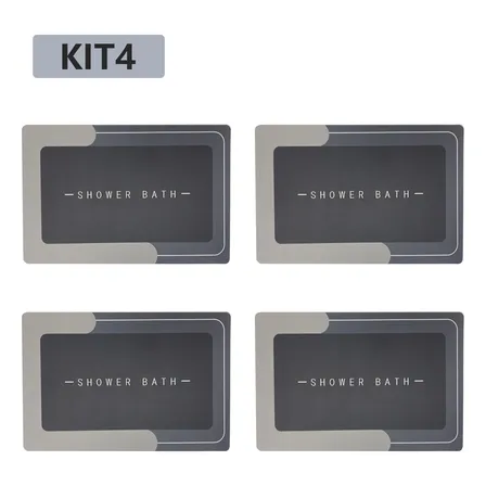 Kit4 Tapetes Para Banheiro Tapete Mágico Ultra  Para Absorçã