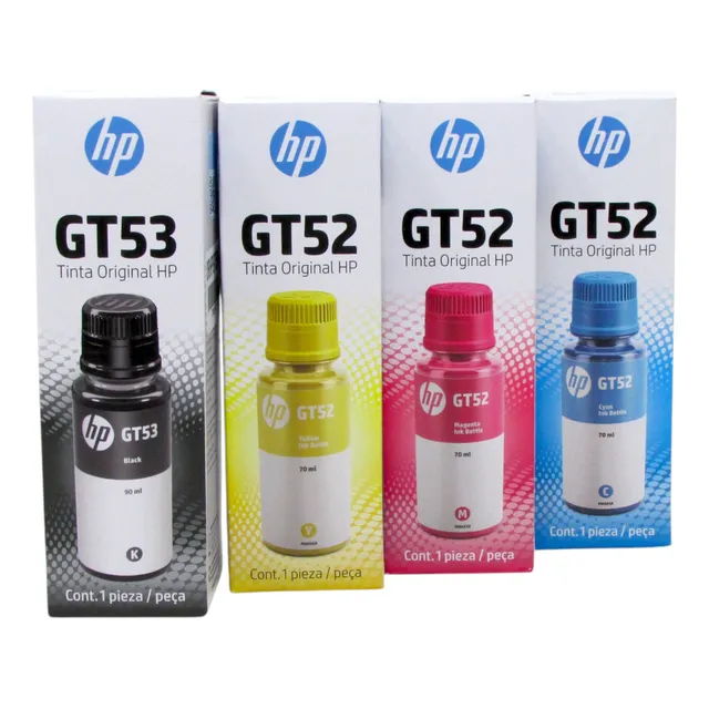 Kit 4 Botellas De Tinta Hp Original, Gt51 Gt52 -5810/5820