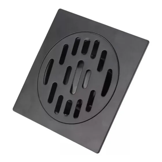 Rejilla Negro Mate Desagüe De Ducha Baño Acero 10x10 Cm